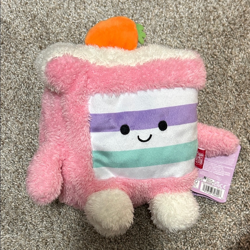 Plush Cake Toy with Pink and Orange Details